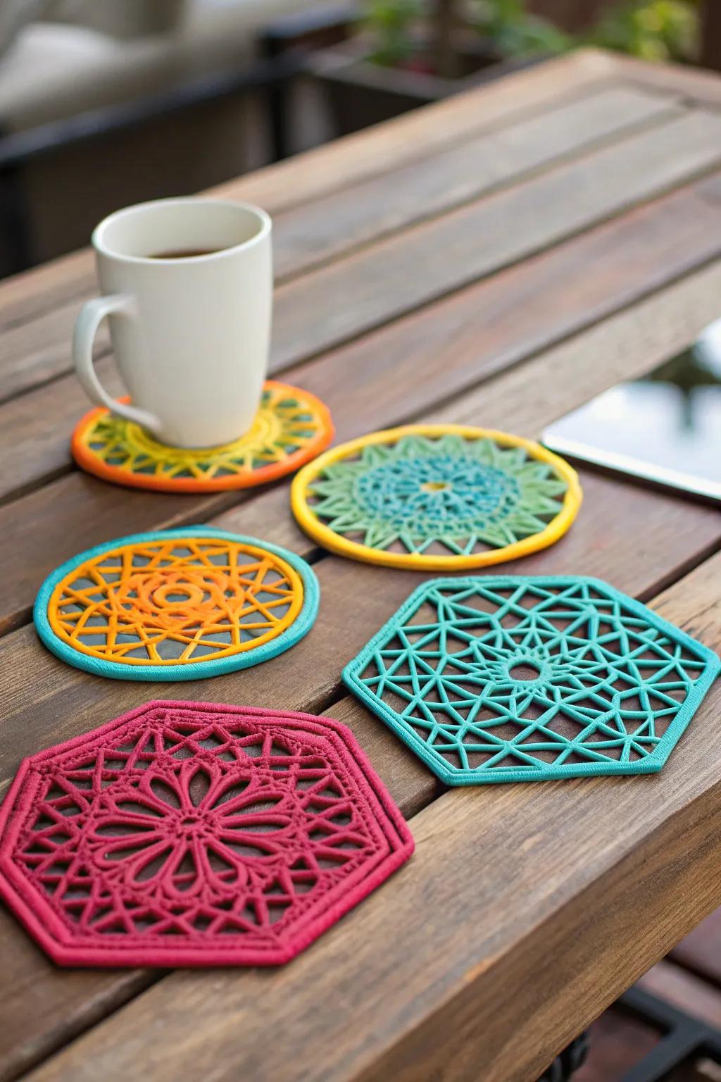 Create unique coasters that match your home decor style.