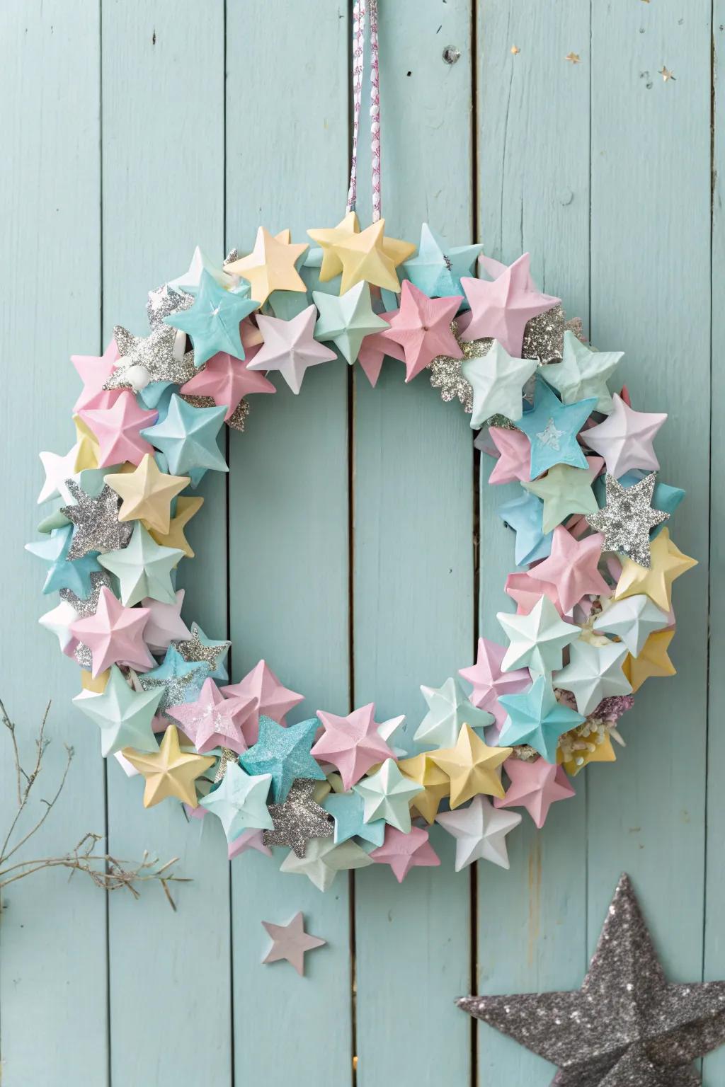 A stunning paper stars wreath that adds sparkle to your Independence Day decor.