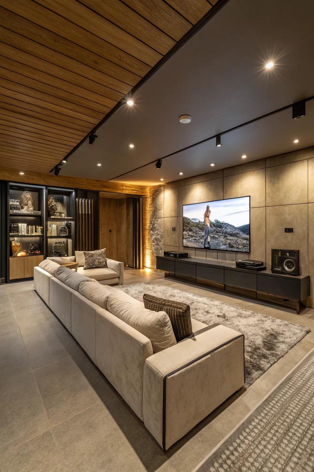 A cozy entertainment hub for family movie nights.