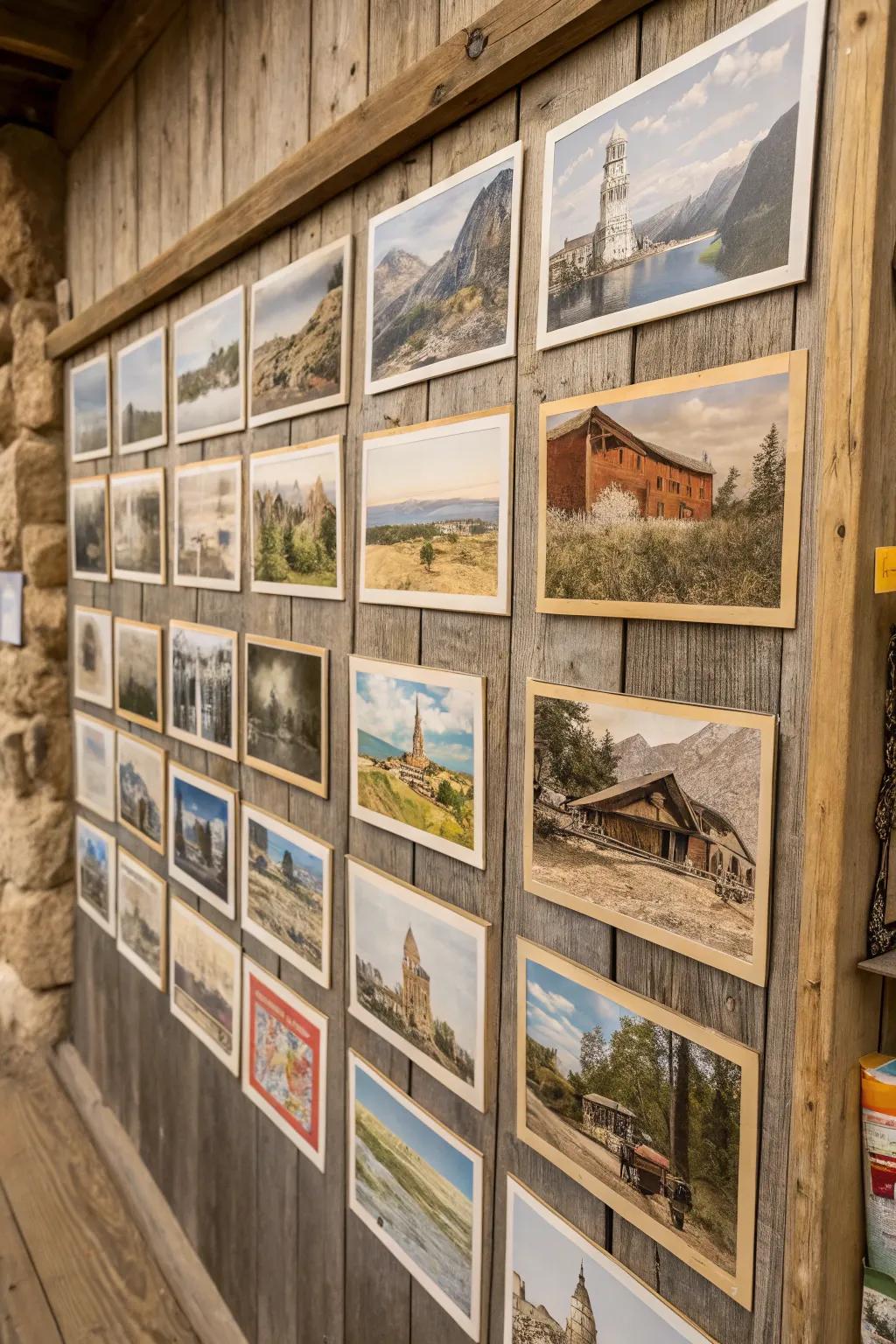 A grid of vintage postcards creating a nostalgic wall collage.