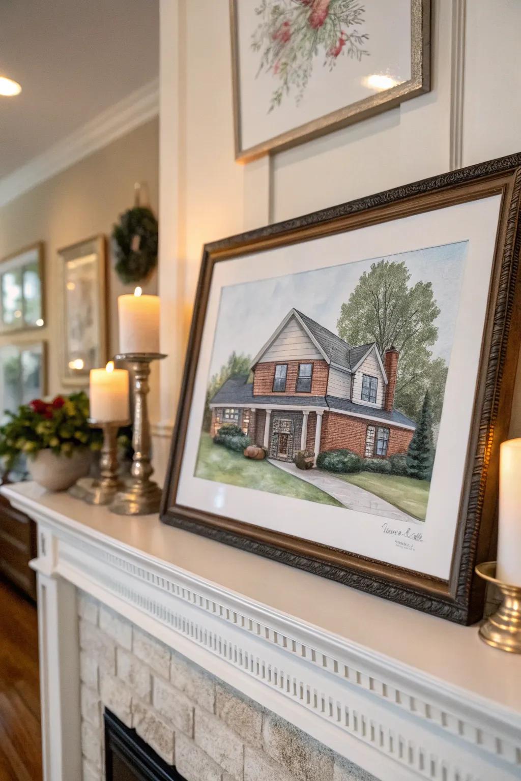 A custom home portrait makes for a heartfelt anniversary gift