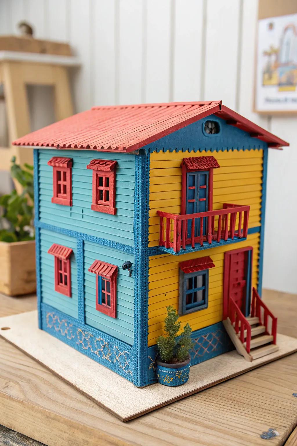 Bring a splash of Buenos Aires into your home with a handcrafted La Boca house model, where vibrant colors meet minimalist design.