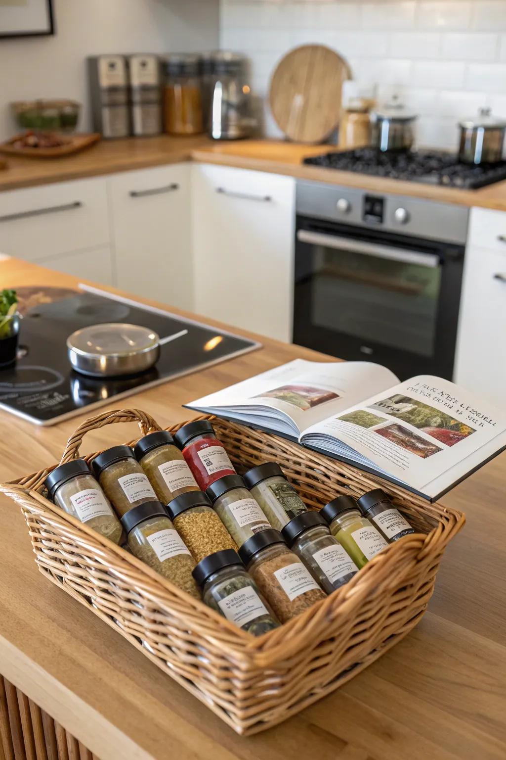 A chef's dream basket filled with culinary delights.