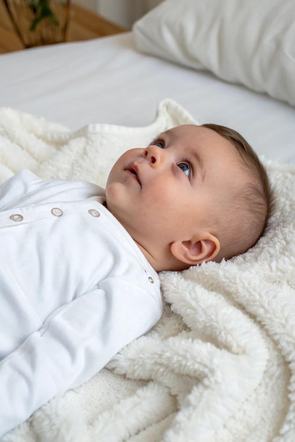 A classic white onesie keeps the focus on your baby's growth each month.