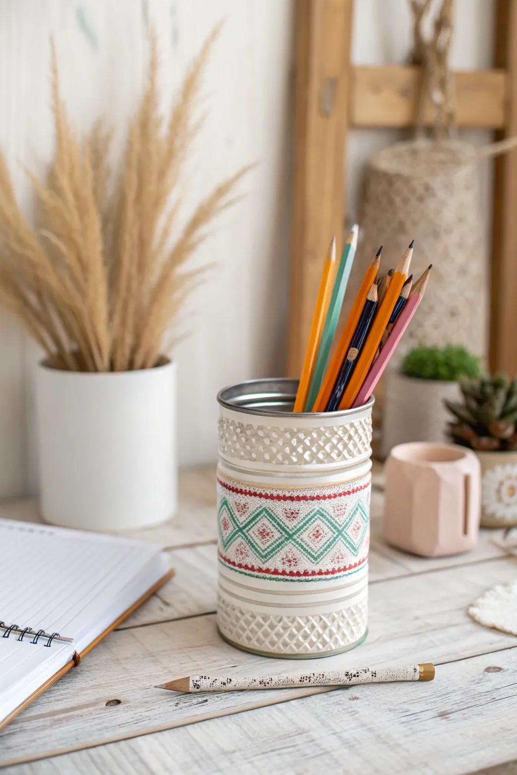 Elevate your desk with a touch of personalized elegance. 🌿✨ #DIYDecor #ScandiBoho