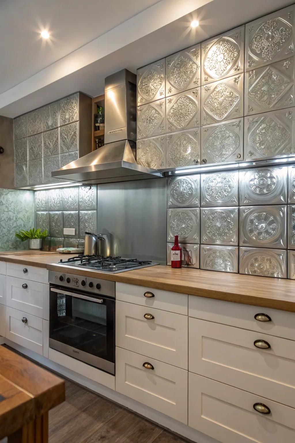 Mixed metals bring a touch of industrial elegance to your kitchen.