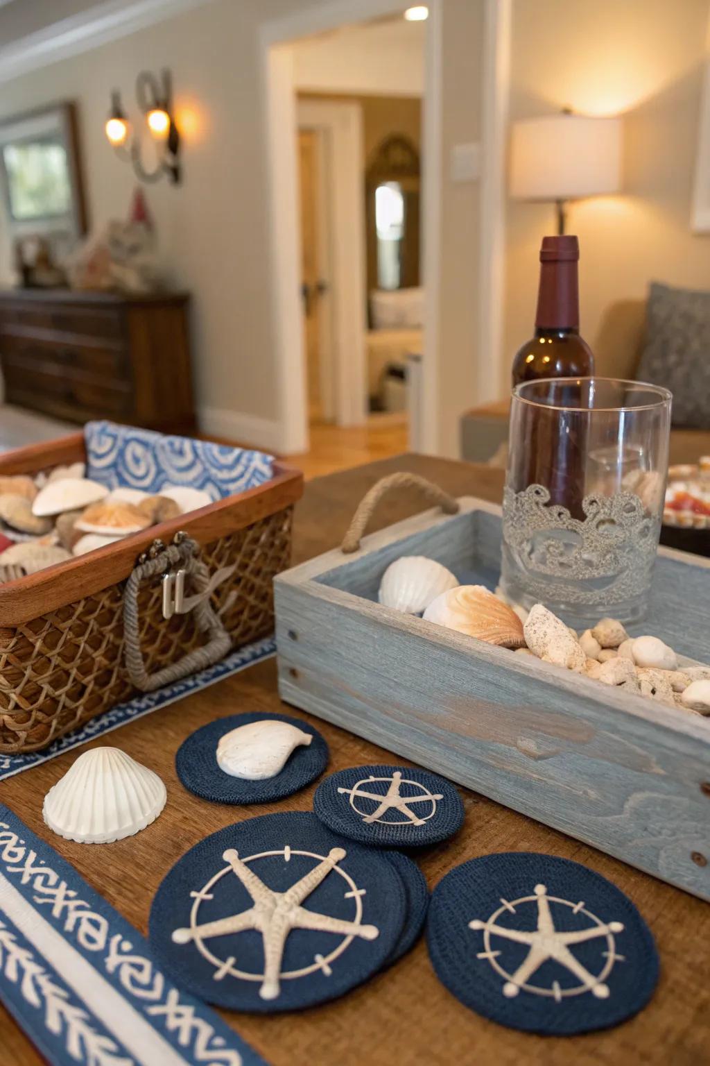 A nautical-themed bar table that brings the ocean to you.