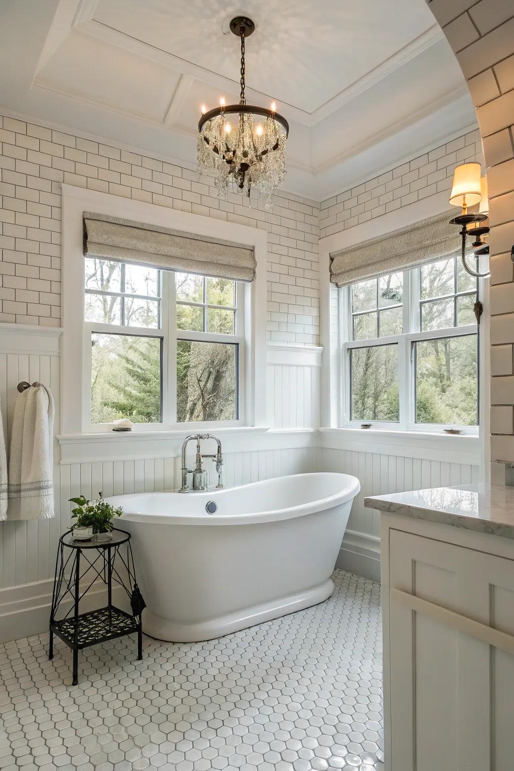 Classic subway tiles bring timeless elegance to any bathroom.