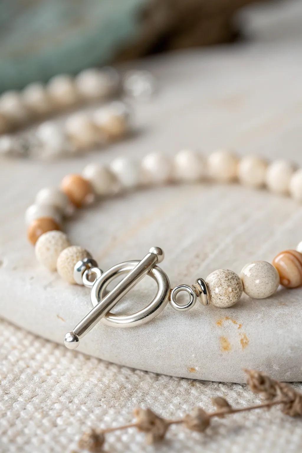 Discover the elegance of timeless toggle clasps – the perfect blend of simplicity and style.