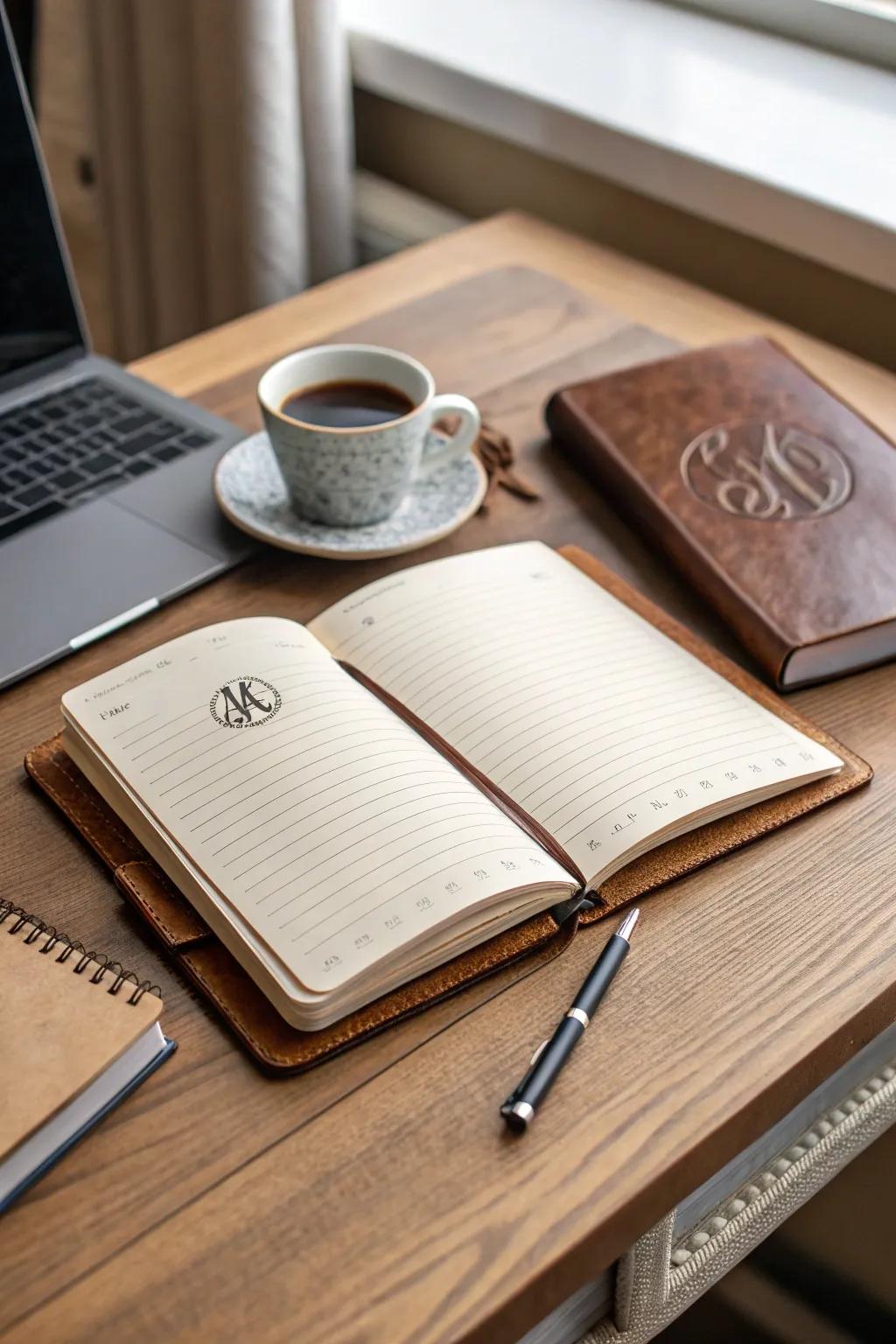 Capture her thoughts with a personalized leather journal.