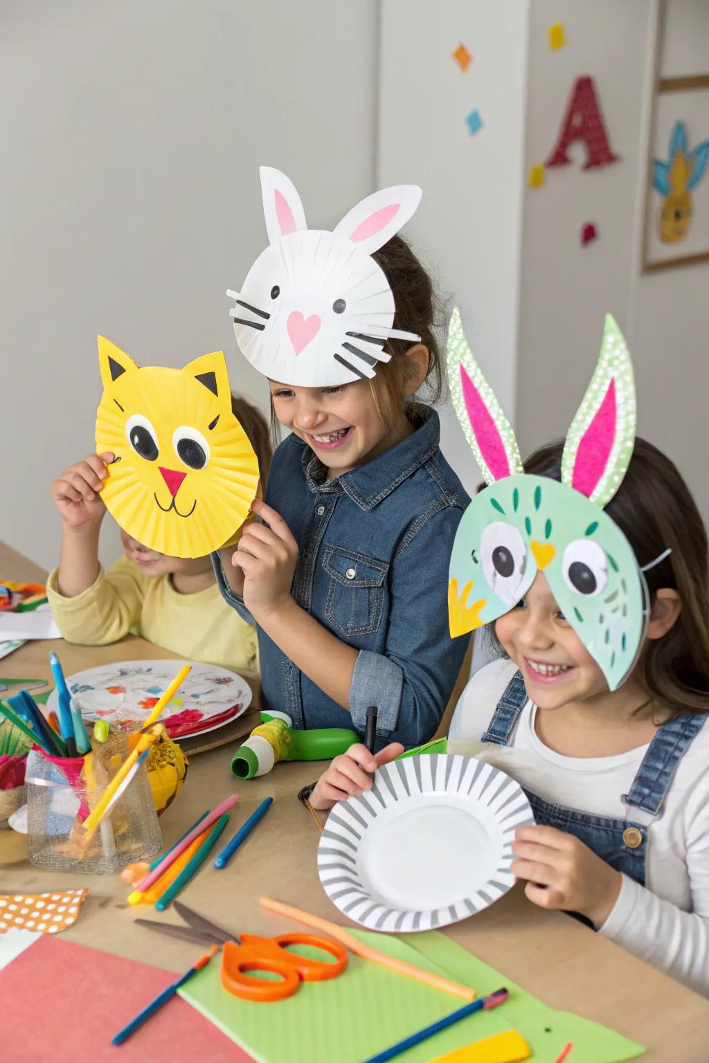 Unleash creativity with homemade paper plate masks.