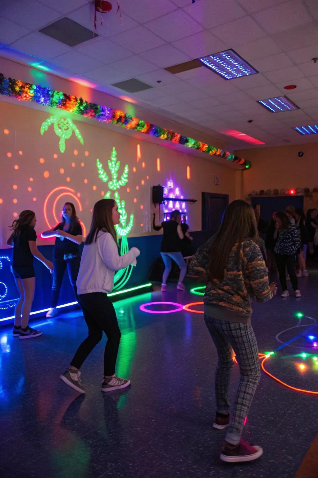 Light up the night with a glow-in-the-dark dance party!