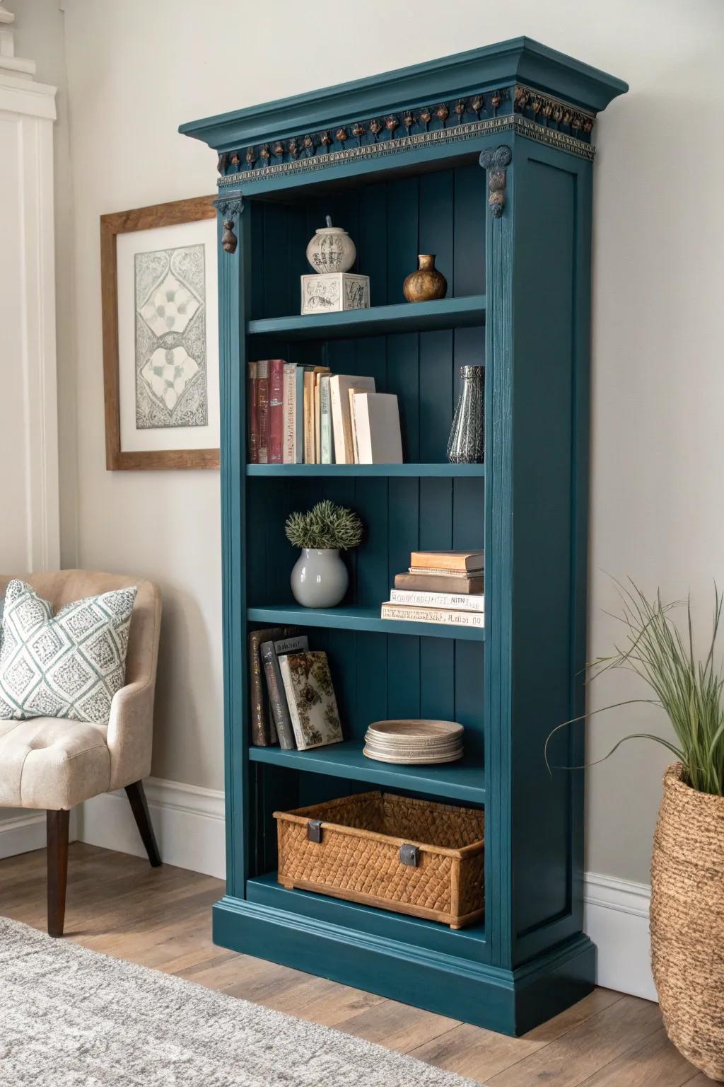 Transform your space with bold and beautiful hues that make your bookshelf the star of the room.