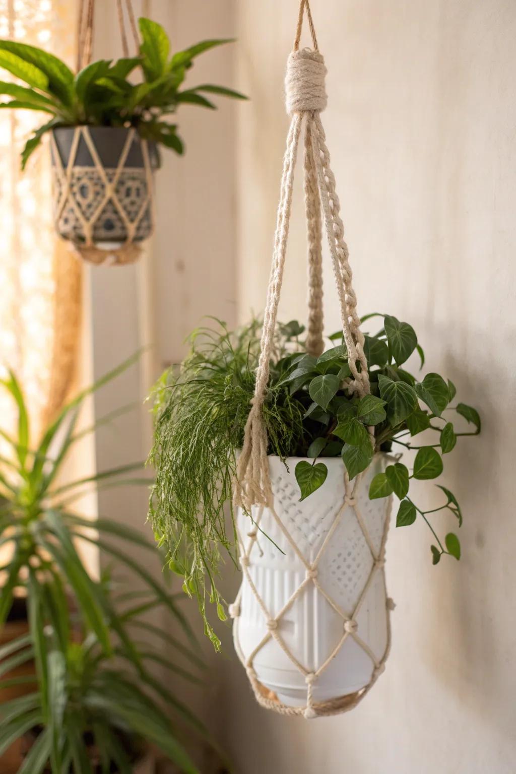 Transform your space with eco-friendly elegance: Hanging Bottle Planters that bring nature into your home with minimalistic charm.