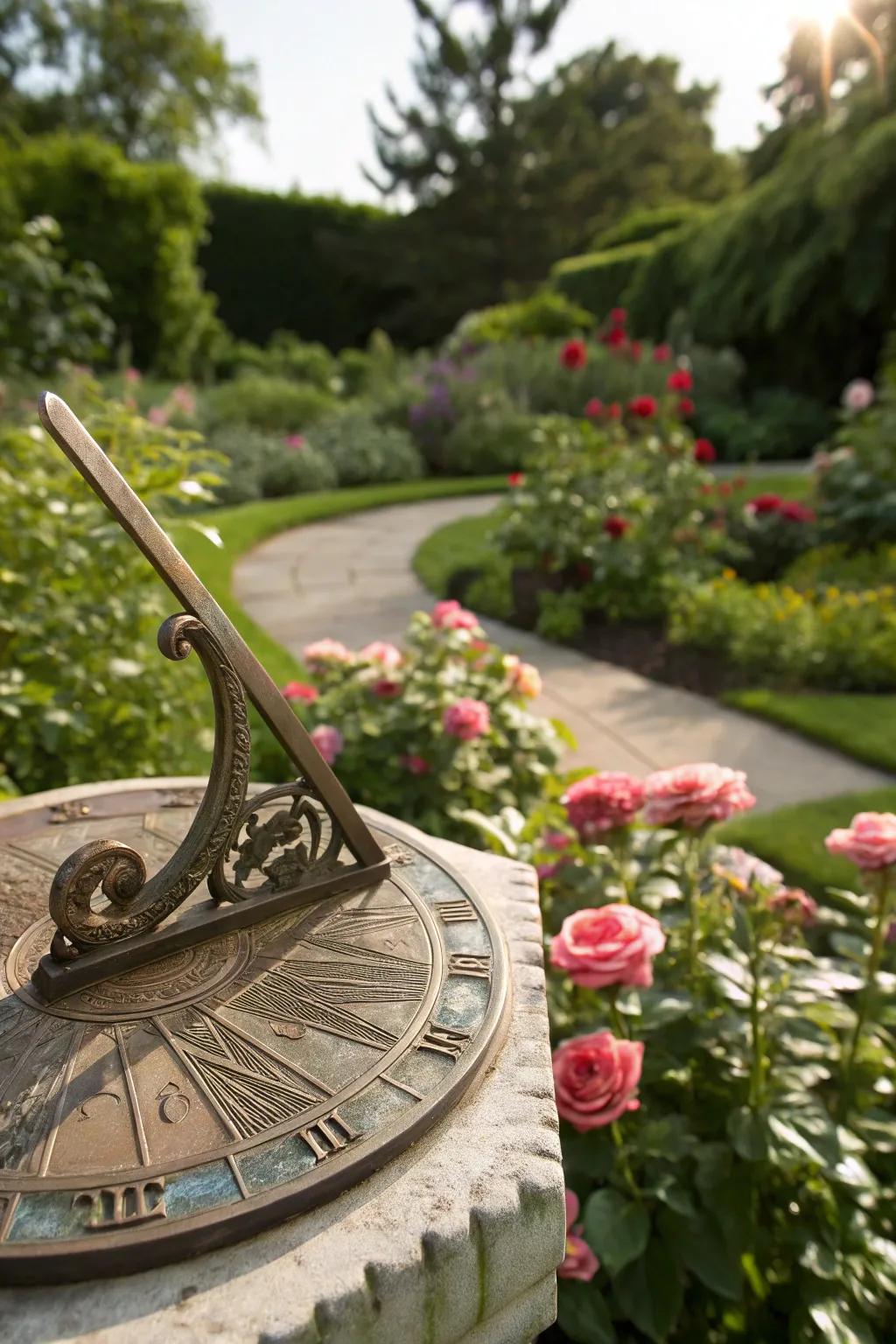 Capture time and love with a classic bronze sundial.