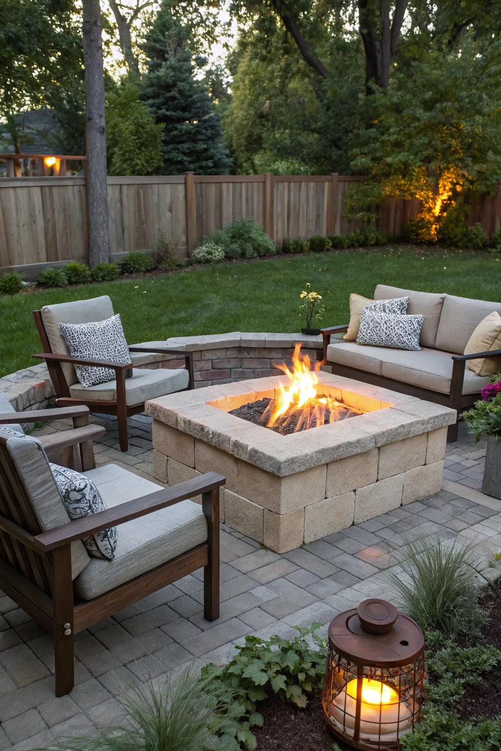 A cinder block fire pit is a cost-effective way to enjoy evenings outdoors.