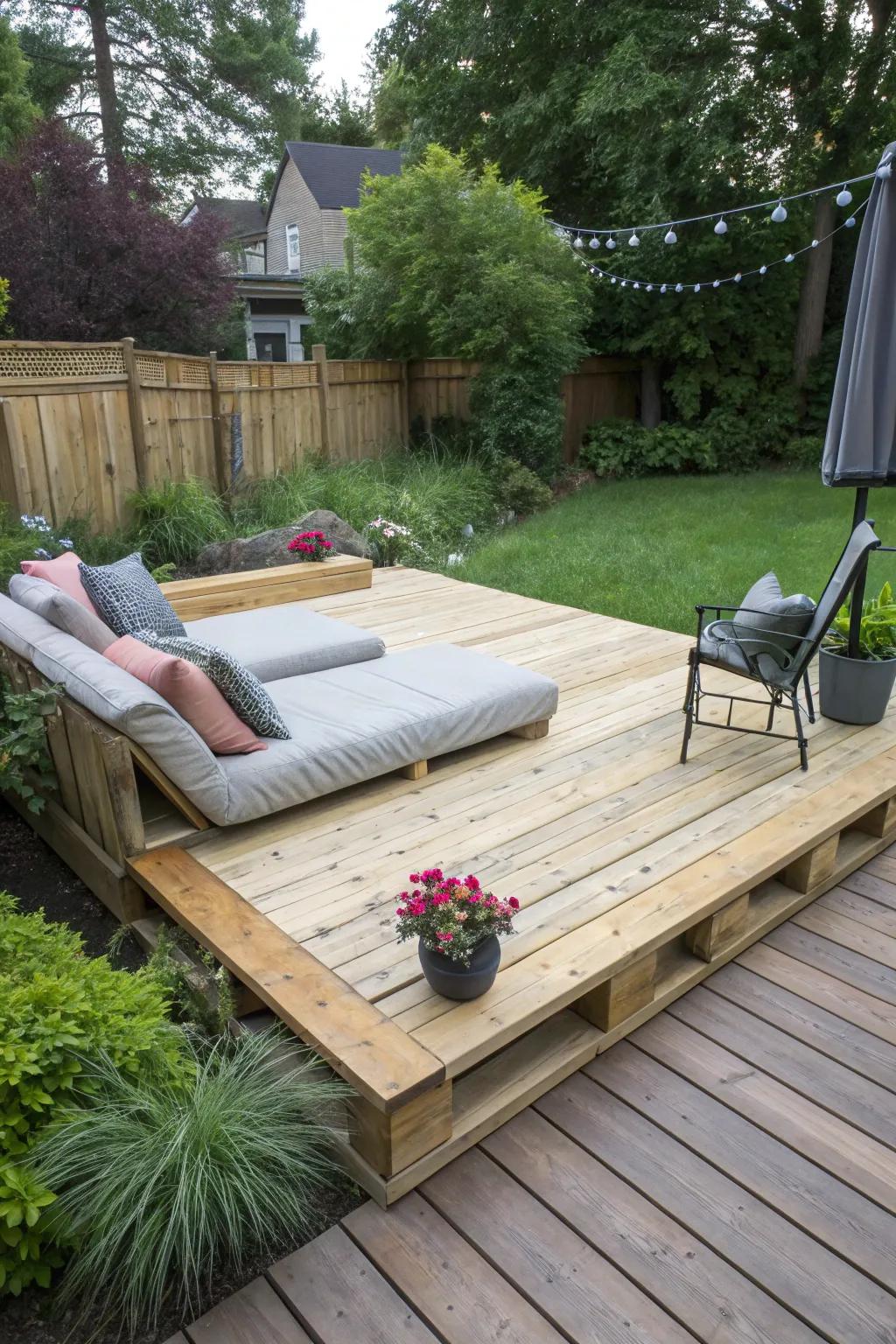 A floating deck provides a versatile and budget-friendly base for your patio.