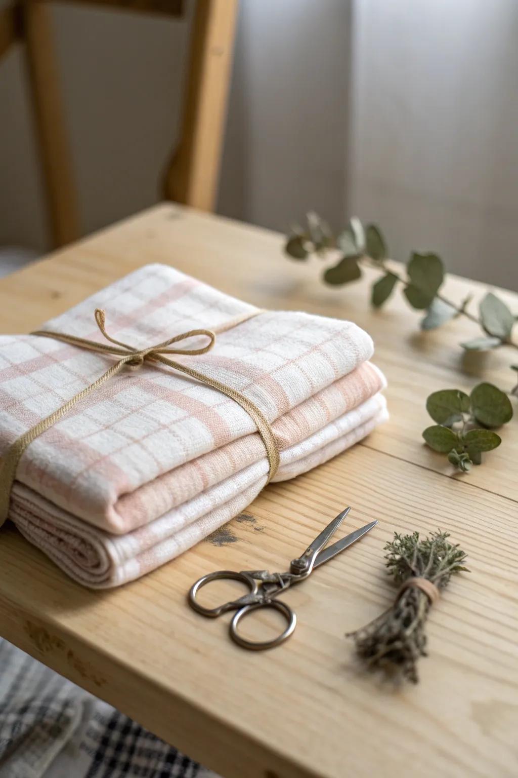 Crafted with love: Soft and absorbent flannel burp cloths for your little one.