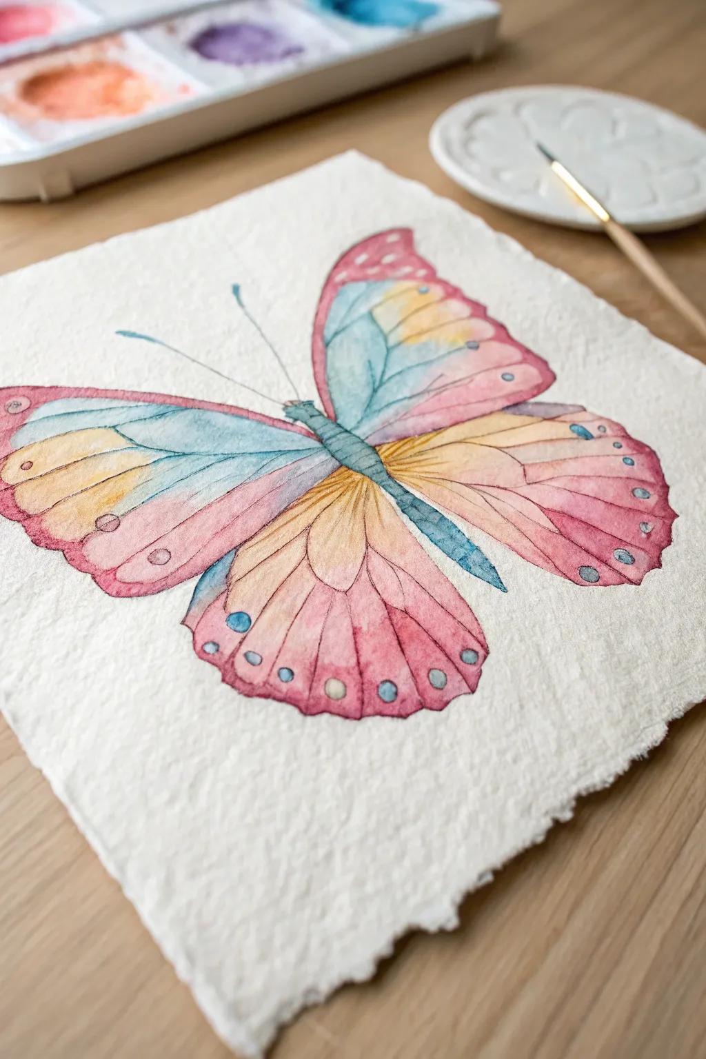 Discover the magic of symmetry with this enchanting butterfly painting—a perfect blend of simplicity and creativity for little artists!