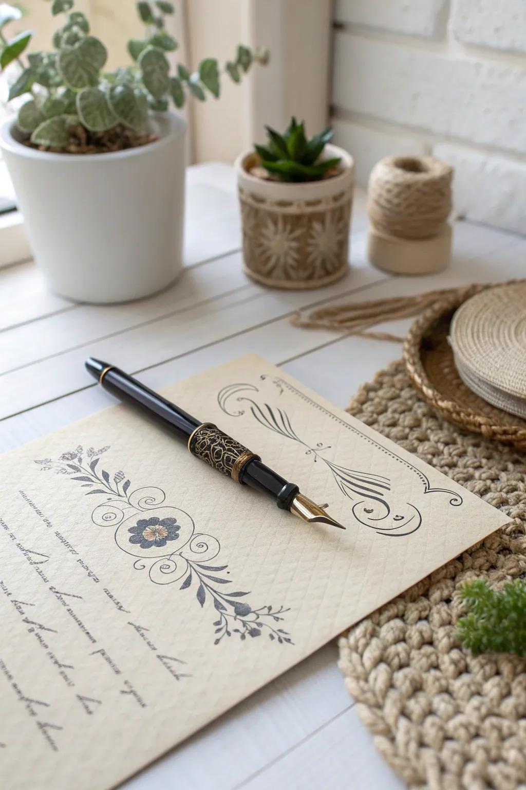 Elevate your workspace with the art of calligraphy—where elegance meets simplicity.