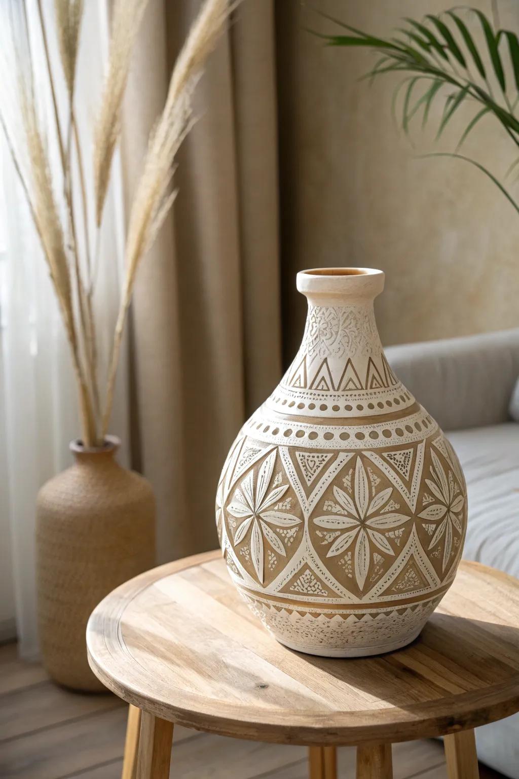 Transform your space with the timeless beauty of intricately carved pottery.