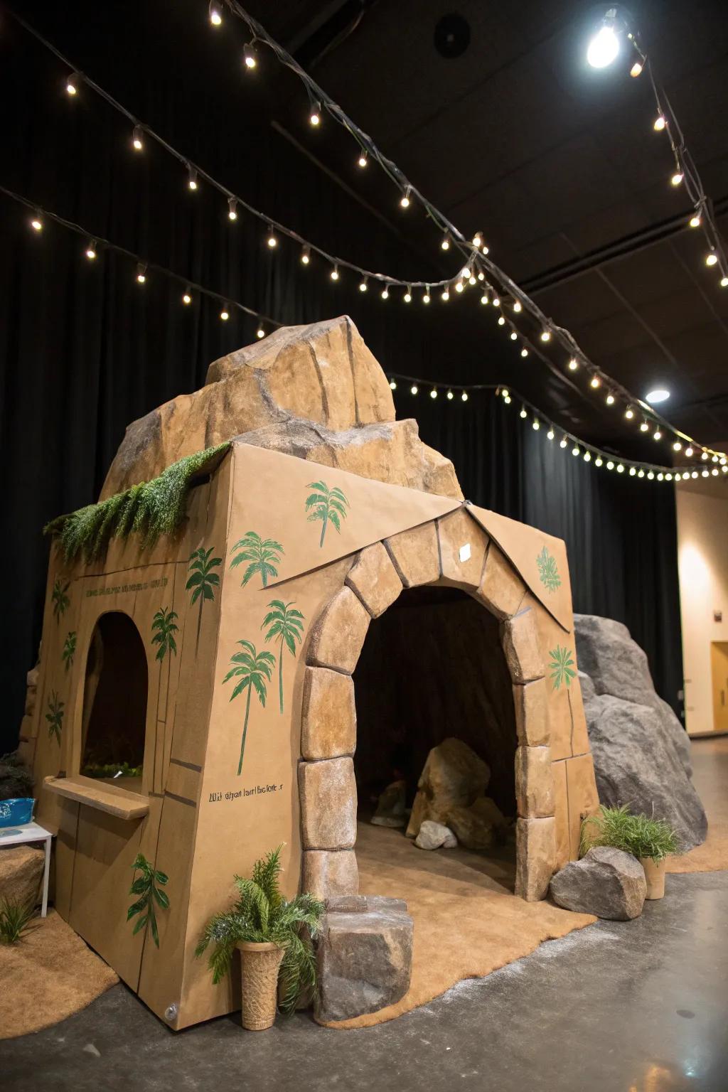 Transforming cardboard into a masterpiece: Explore the art of crafting your own cozy cavern with simple materials.