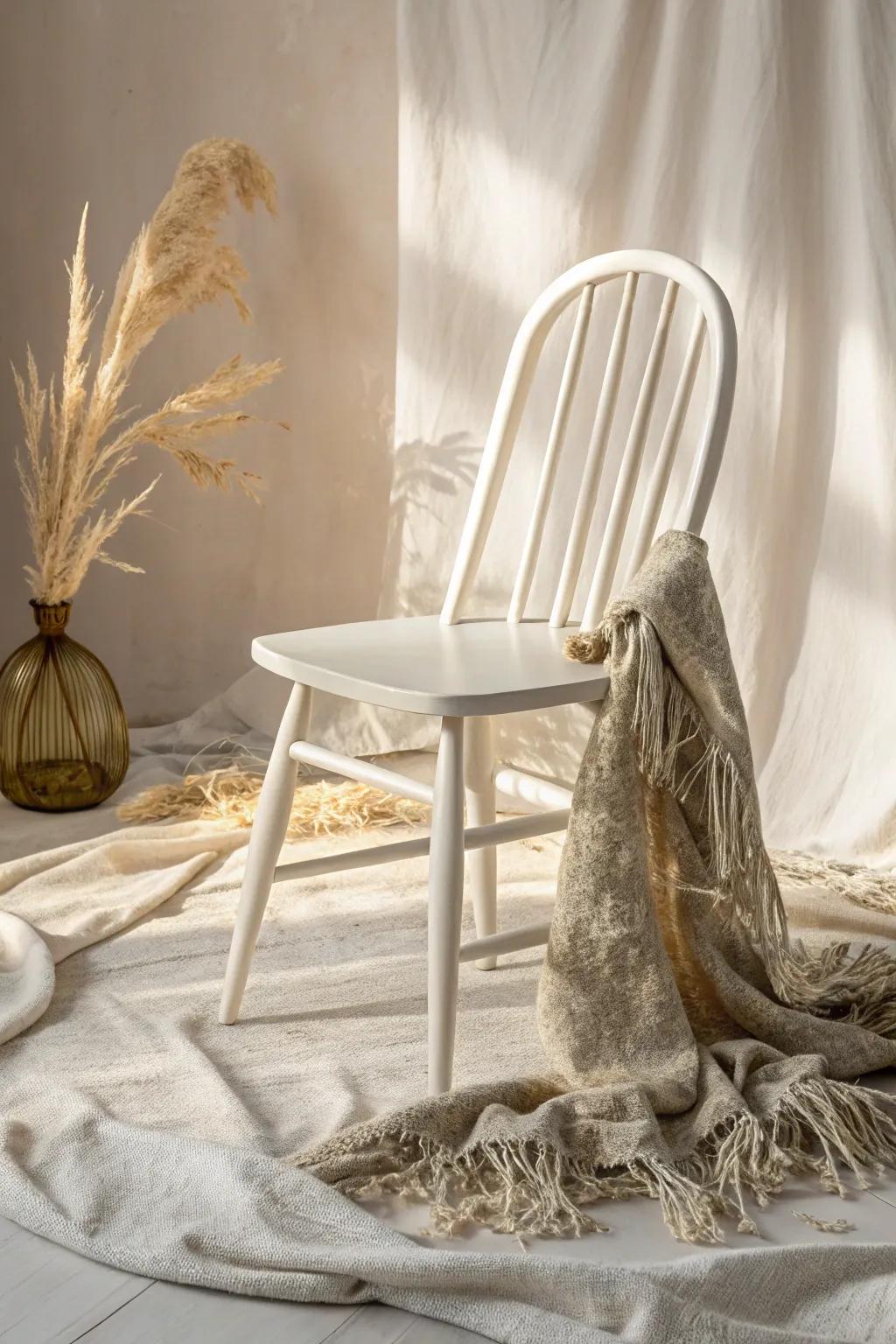 Transform your space with the timeless elegance of creamy white chalk paint. Perfect for any modern aesthetic.