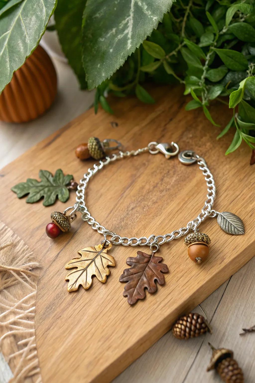 A nature-themed charm bracelet that brings the outdoors to your wrist.