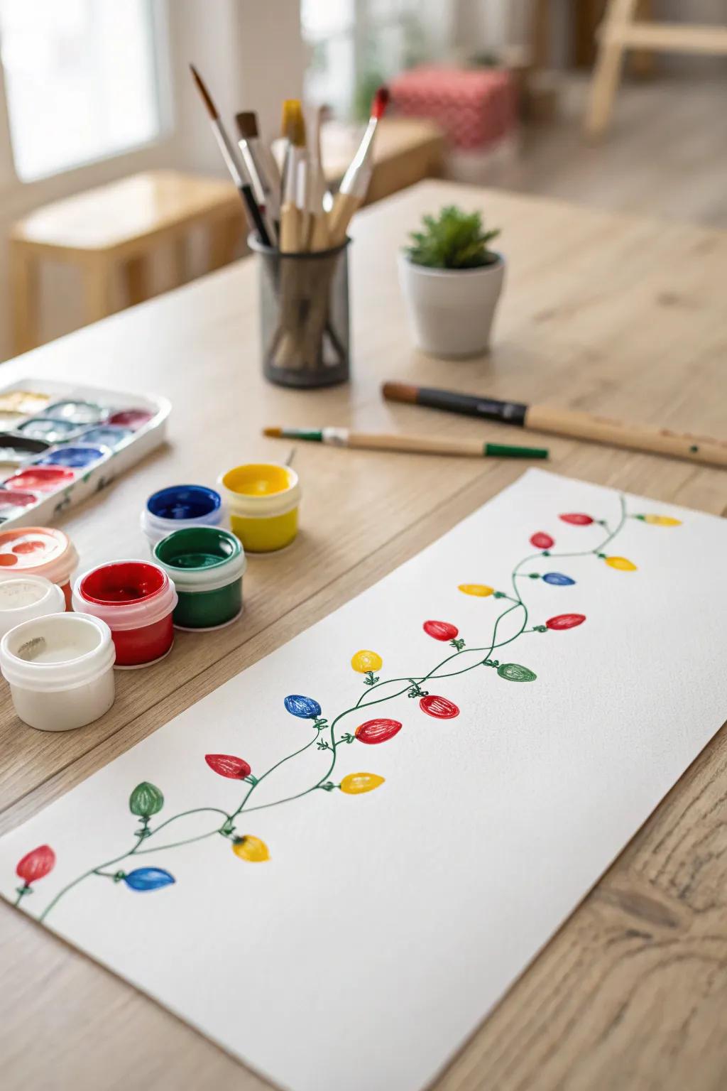 Create festive magic with fingerprint Christmas lights—simple, fun, and beautifully crafted!