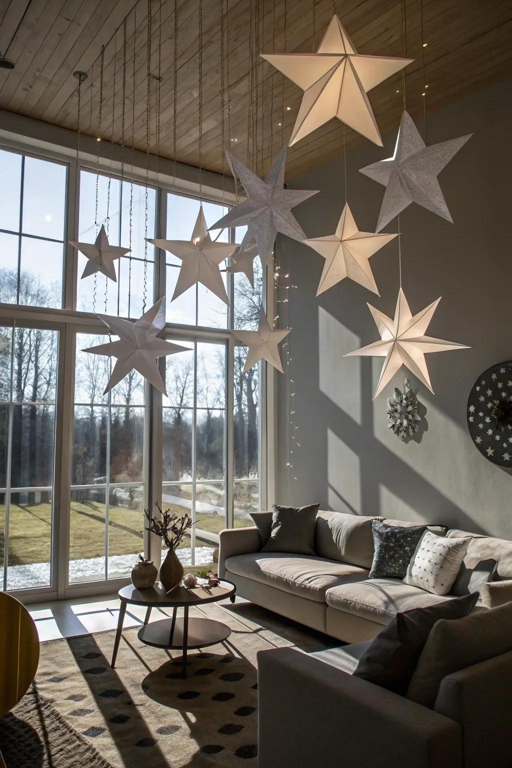 Add a celestial touch with 3D paper stars.