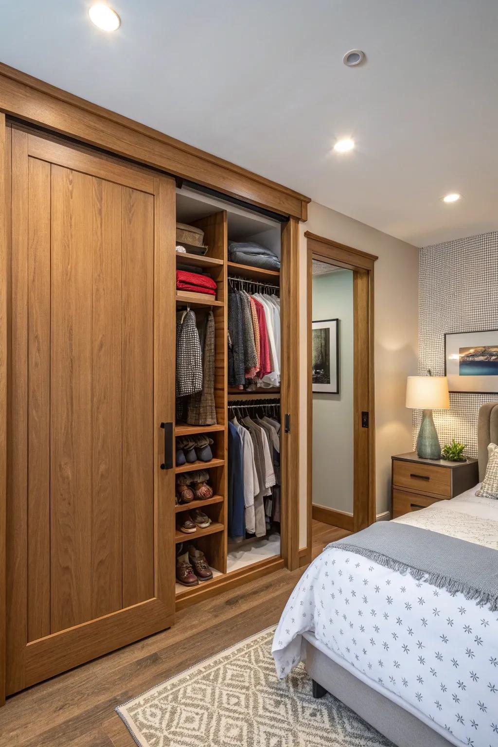 Seamlessly elegant built-in closets offer a tailored look for any bedroom.