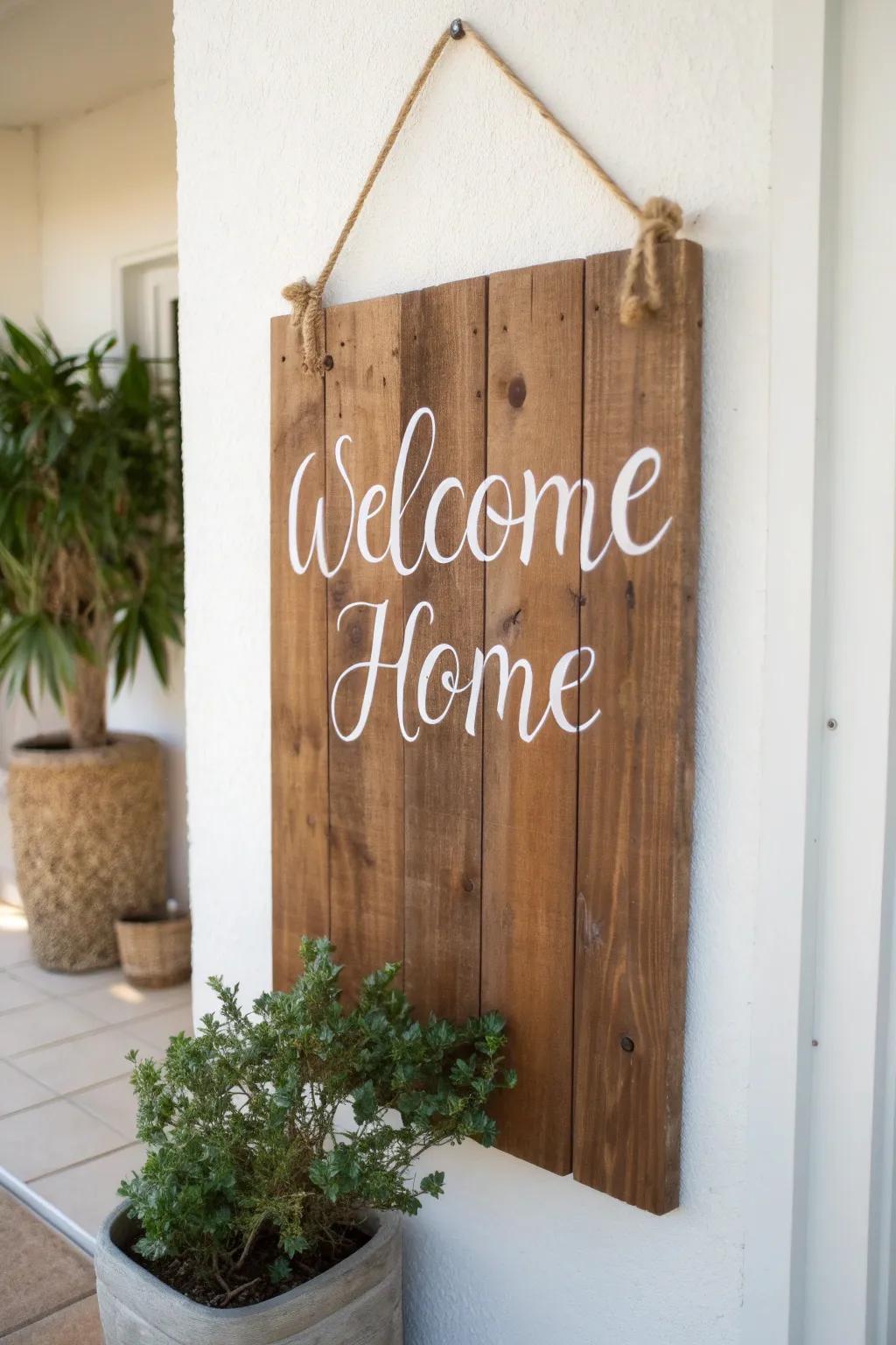 Embrace the warmth of handmade charm with rustic wooden signs that add a personal touch to your home.