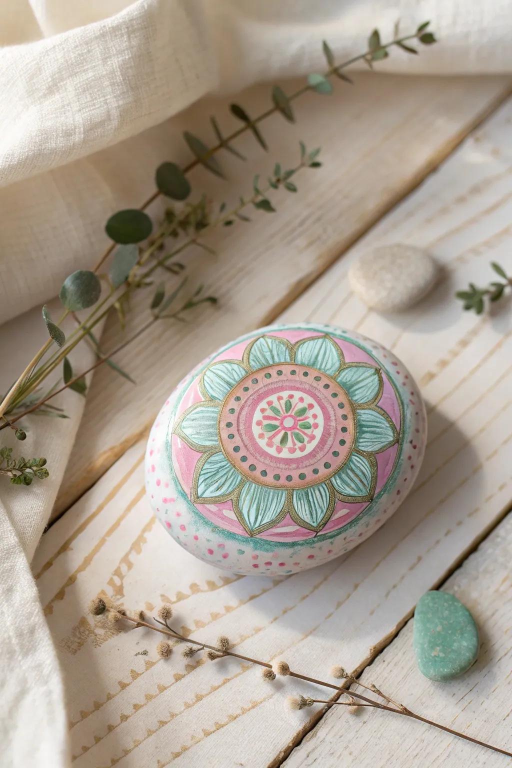 Discover the beauty in simplicity with these charming painted rock paperweights, a perfect blend of Scandinavian minimalism and boho flair.