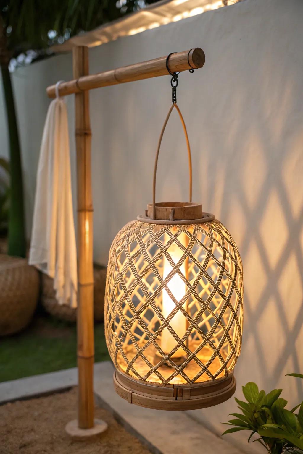 Embrace warmth and simplicity with a handcrafted bamboo lantern.