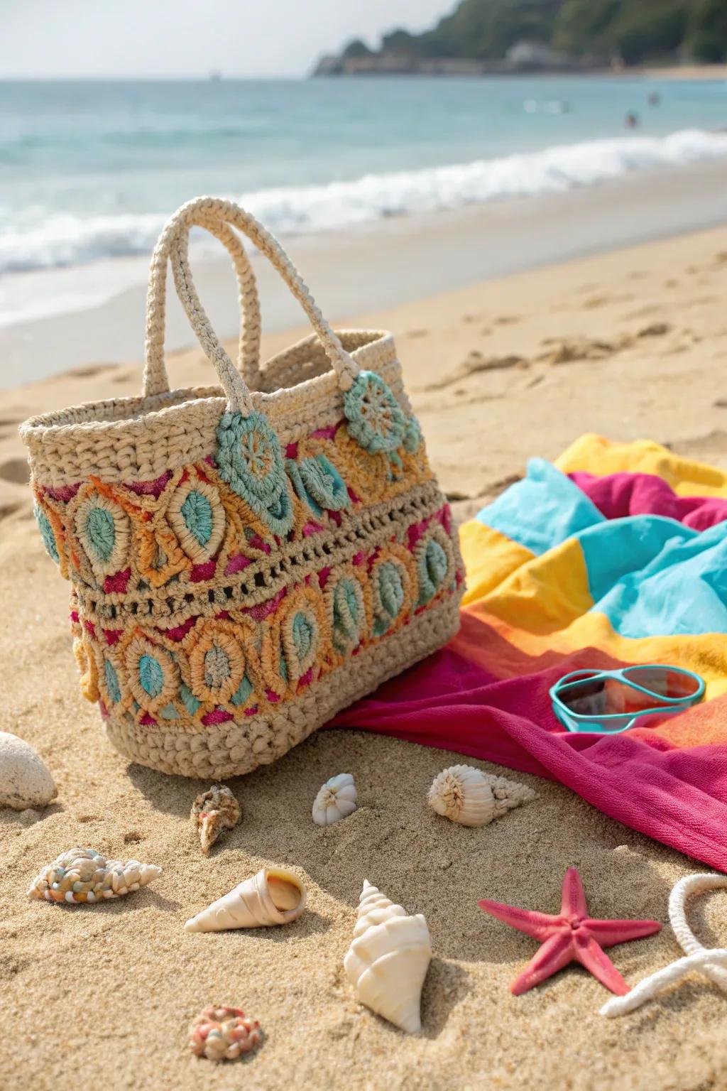 A crochet beach bag is the perfect summer accessory for sunny outings.