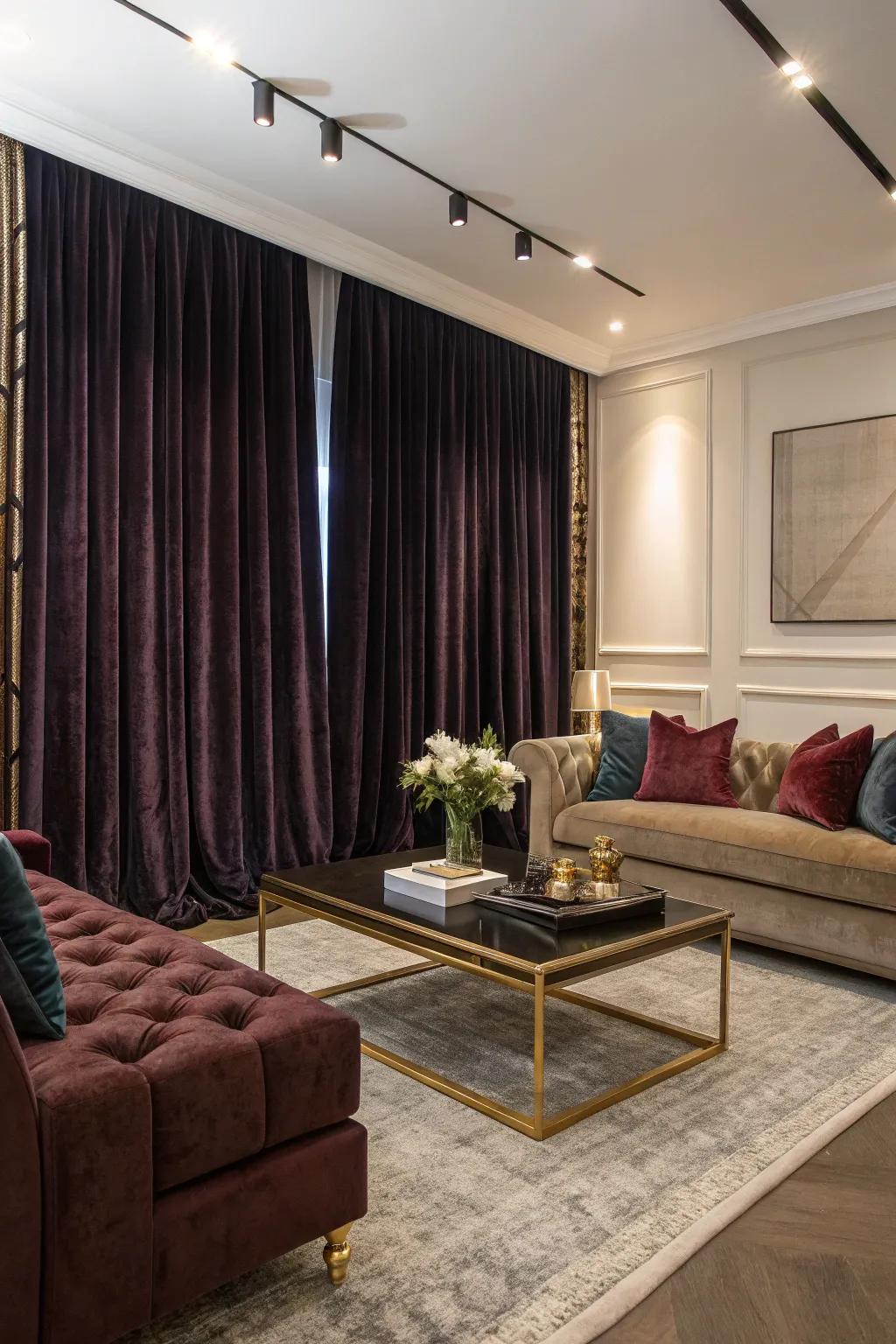 Floor-length curtains add a touch of drama and elegance to any room.