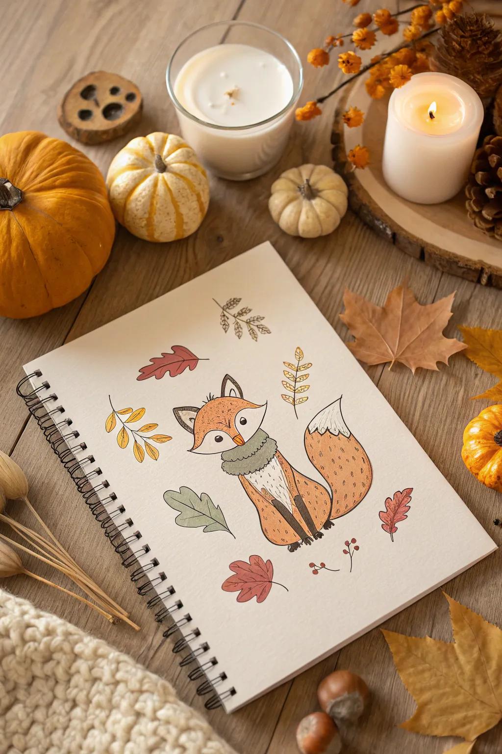 A charming fox sketch, perfect for adding woodland magic to your art.