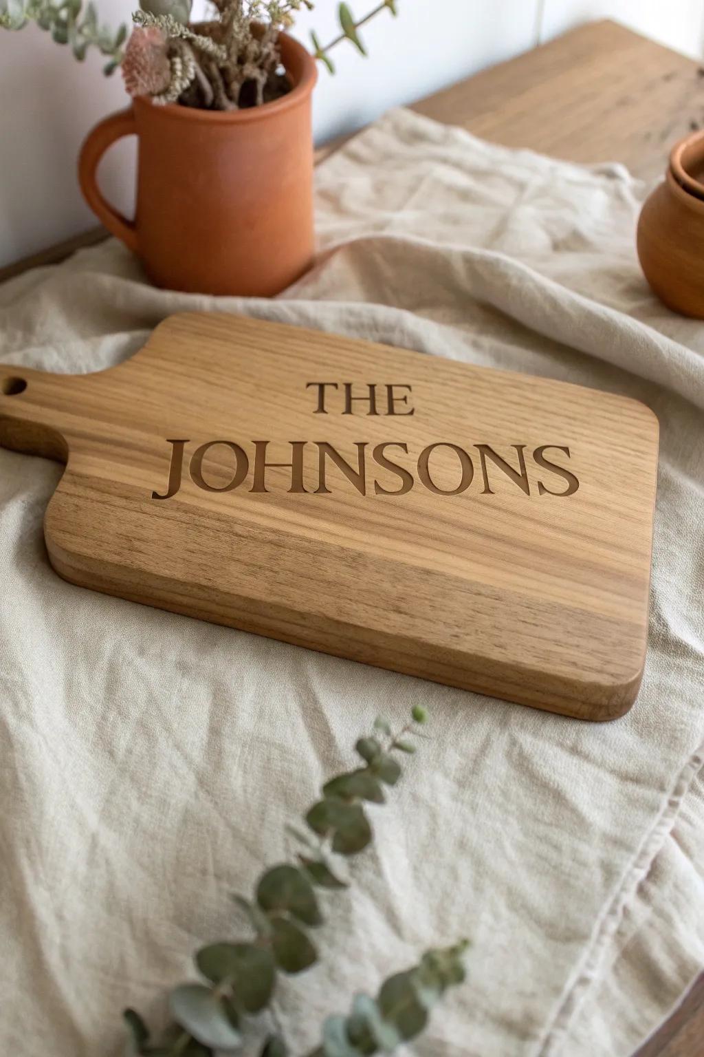 Celebrate family gatherings with a personalized touch - a custom cutting board that speaks to the heart.