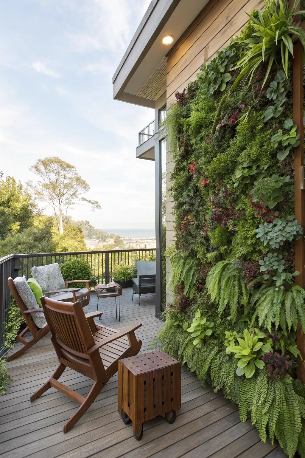 A vertical garden can transform your deck's ambiance.