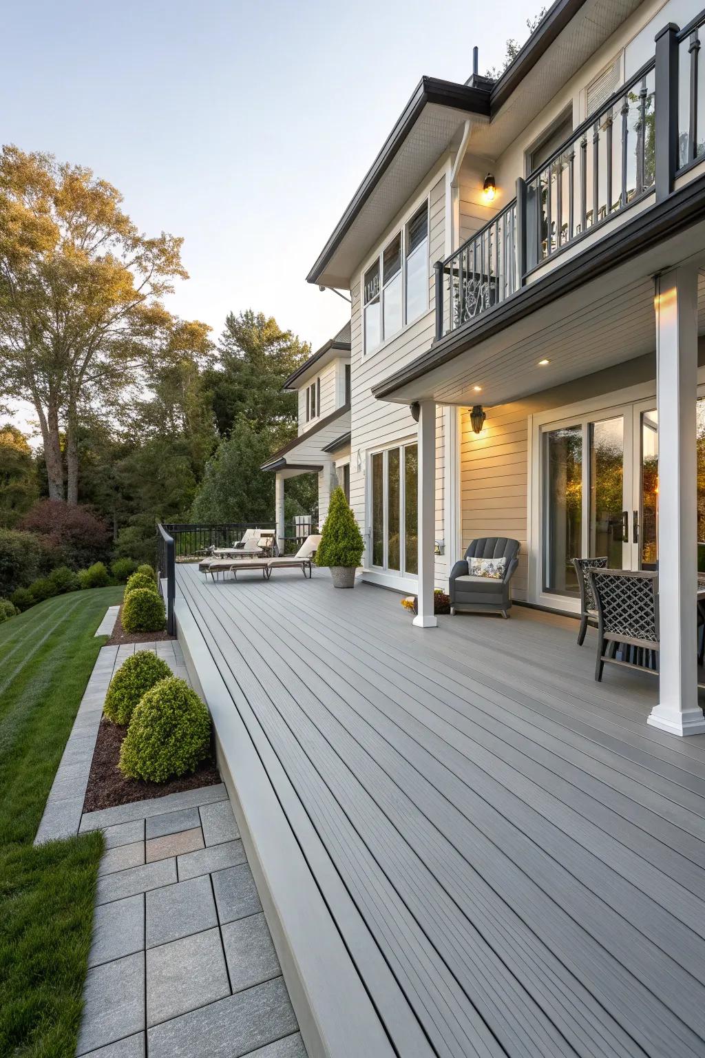 A timeless single-width deck pattern that complements any decor.