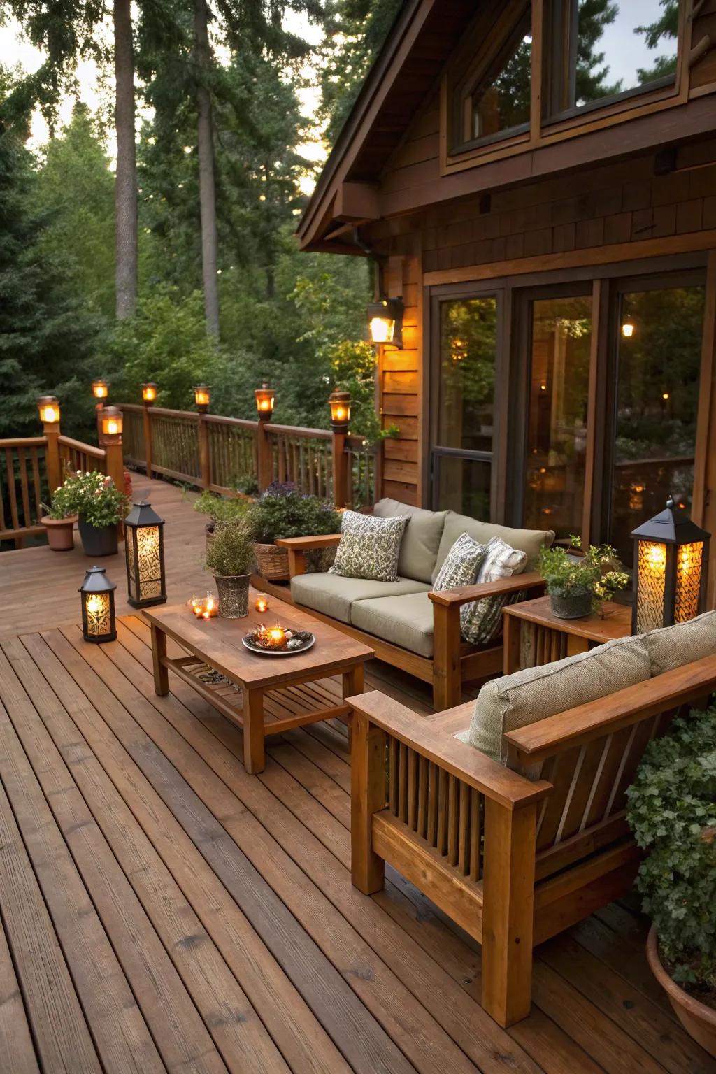 Cedar stain adds warmth and timeless appeal to your deck.