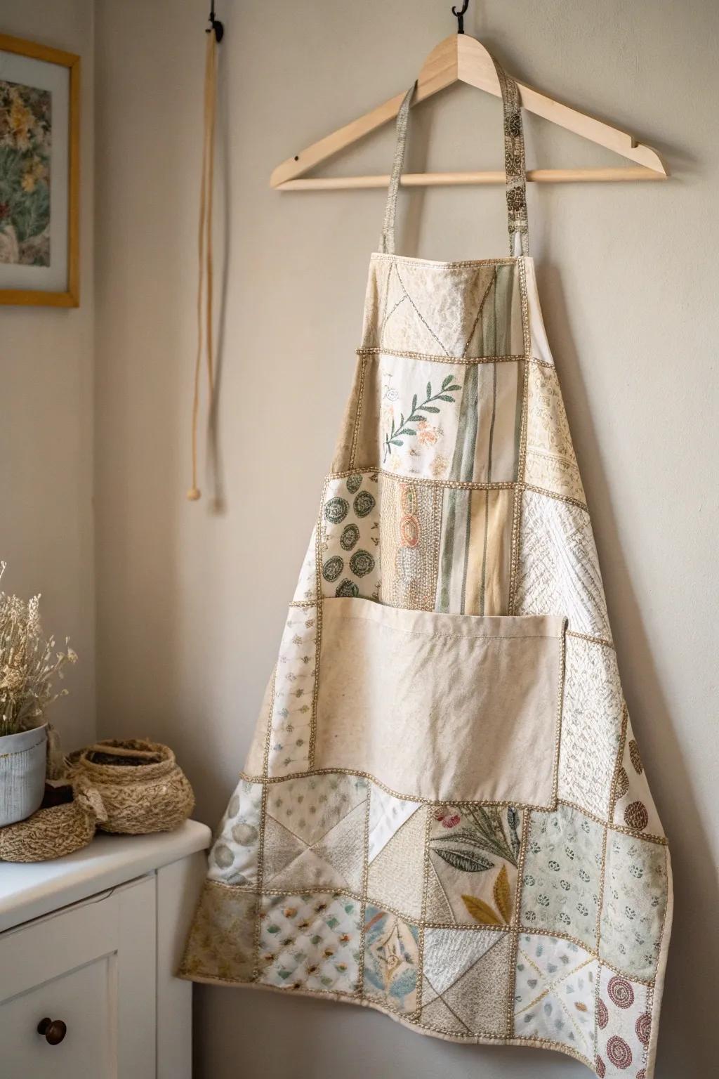 Embrace your creativity with a unique patchwork apron that tells your story through colors and textures.