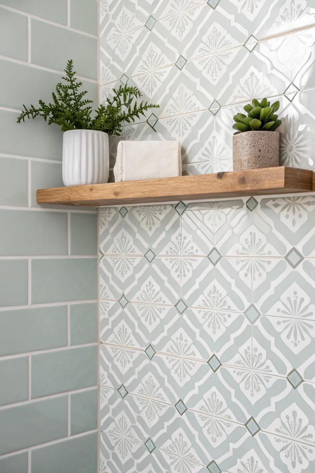 Elevate your bathroom's elegance effortlessly with peel-and-stick tiles. A touch of style, a world of difference.