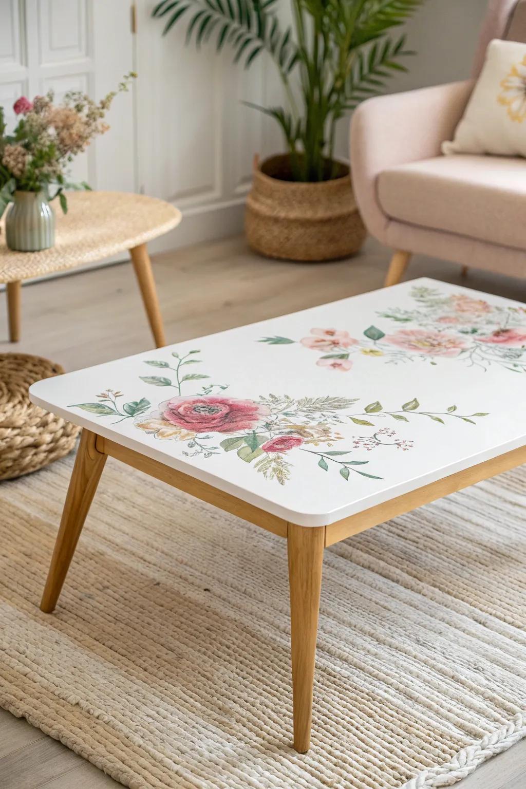 Breathe new life into old furniture with a touch of floral fantasy.
