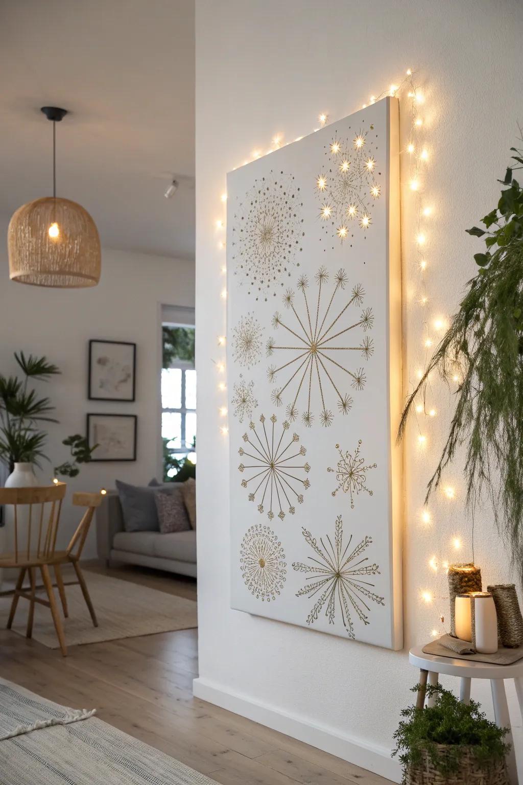 Illuminate your space with DIY glittering firework art, where Scandinavian simplicity meets boho sparkle.