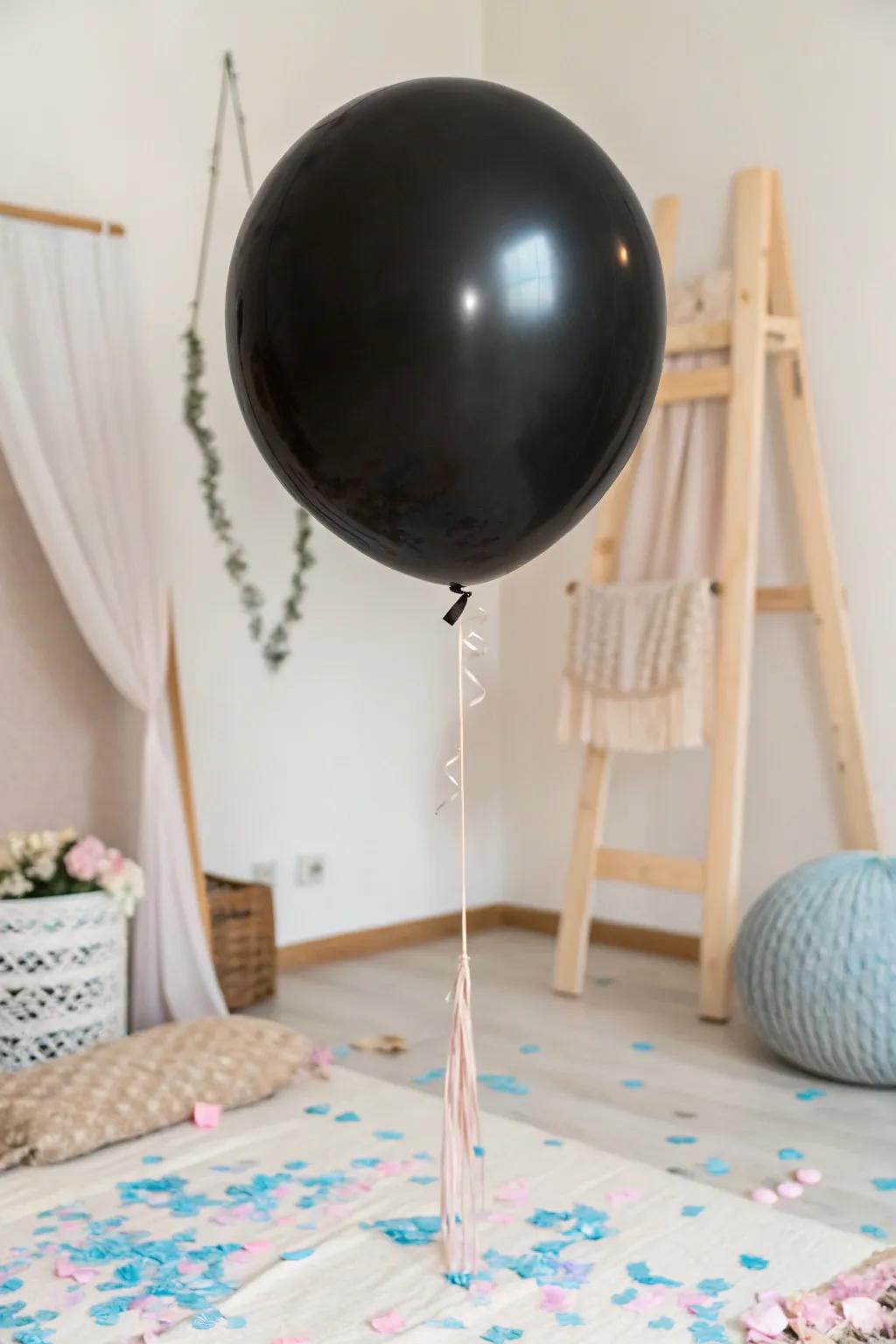 Anticipation in the air: A balloon ready to reveal a colorful surprise.