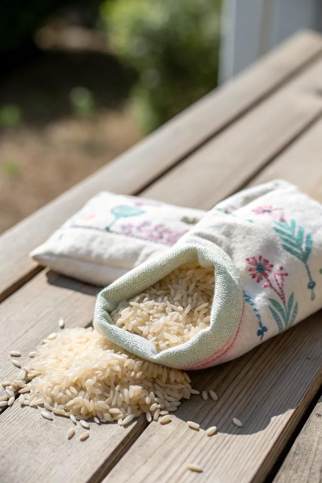 Soothe and style with a simple DIY rice sock heating pad—your cozy companion for chilly days.