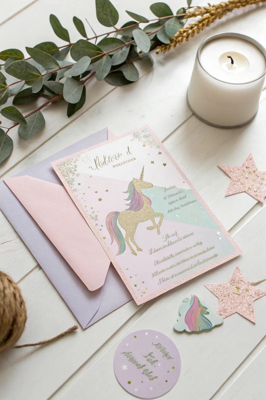 Create magic from the moment they open the envelope with these enchanting DIY unicorn invitations! ✨🦄 #UnicornParty #HandmadeInvitations