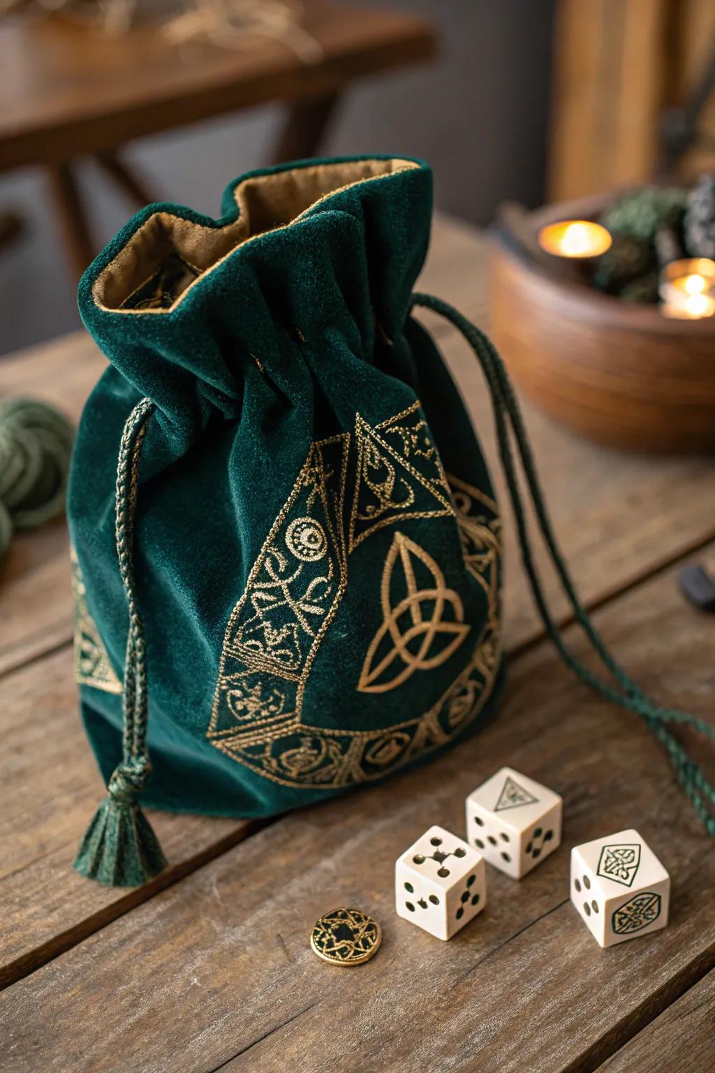 Roll in style with a handcrafted velvet dice bag that adds a touch of medieval magic to your D&D adventures. 🎲✨