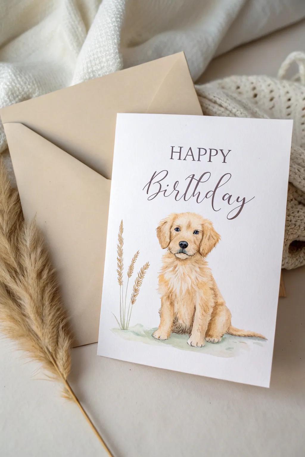 Celebrate your furry friend's special day with a touch of artistic charm and simplicity.